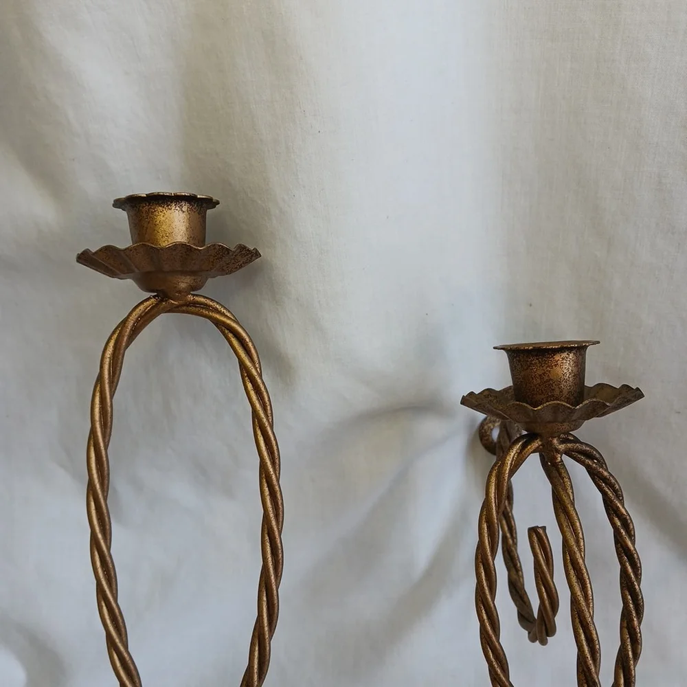 Vantage Hollywood Regency Brass 5 Tier Wall Candelabra